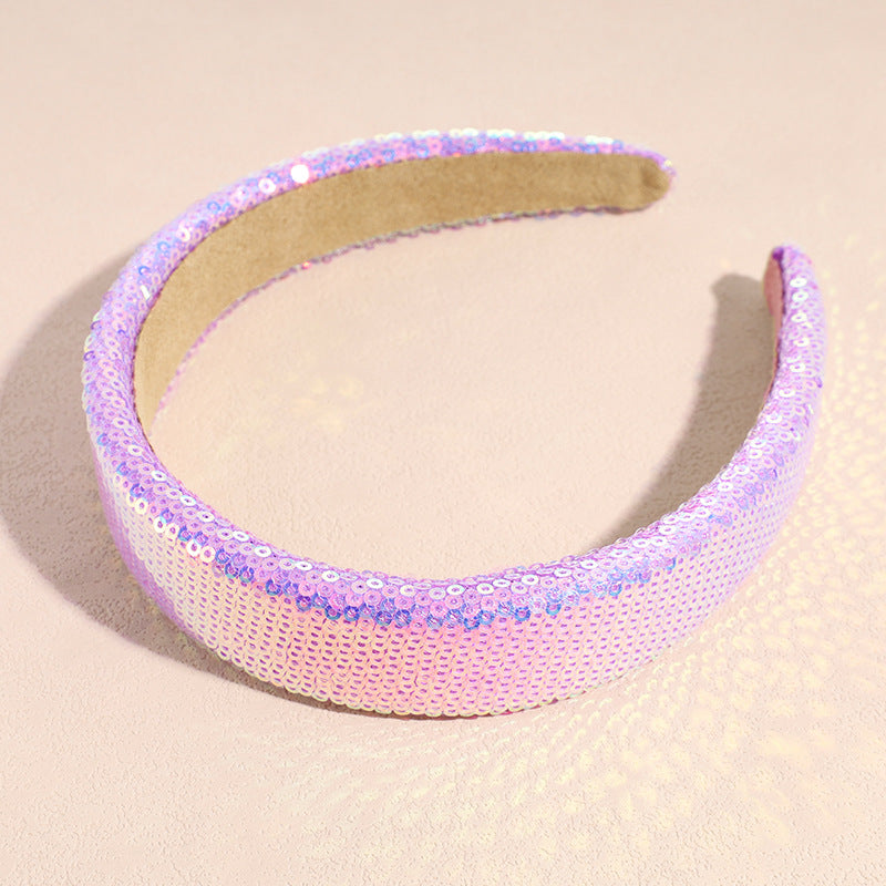 Retro Crystal Sequin Wide Hair Band