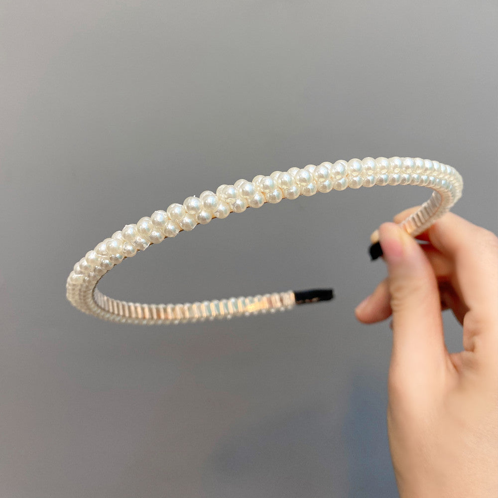 Simple Vintage Pearl Headband for Women