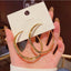 1 Pair Modern Round Gold Plated Alloy Hoop Earrings with 925 Silver Post