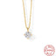 Simple Geometric Sterling Silver Zircon Pendant Necklace