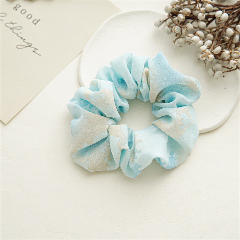 Sweet Floral Tie Dye Hair Scrunchie - Versatile Cloth Hair Accessory