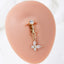 1 Piece Belly Rings Exaggerated Sweet Butterfly Copper Hollow Out Inlay Zircon