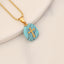 Fashion Stainless Steel Natural Stone Cross Pendant Necklace