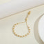 14K Gold Plated Vintage Style Pearl Beaded Round Bracelet