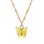 European Acrylic Butterfly Pendant Necklace with Creative Pearl Clavicle Chain