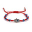 Evil Eye Turtle Bead Unisex Bracelet with Red and Black Braided Rope