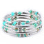 Fashion Flower Turquoise Agate Crystal Layered Wrap Bracelet Set