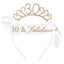 Fashion Rhinestone Number Crown Hairband and Sash Set for Birthday Party