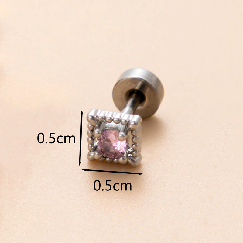 18K Gold Plated Snake Butterfly and Flower Zircon Cartilage Ear Studs