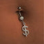 Modern Style Rhinestone Inlay Stainless Steel Belly Ring Body Chain