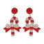 1 Pair Classic Cartoon Christmas Tree Rhinestone Drop Earrings