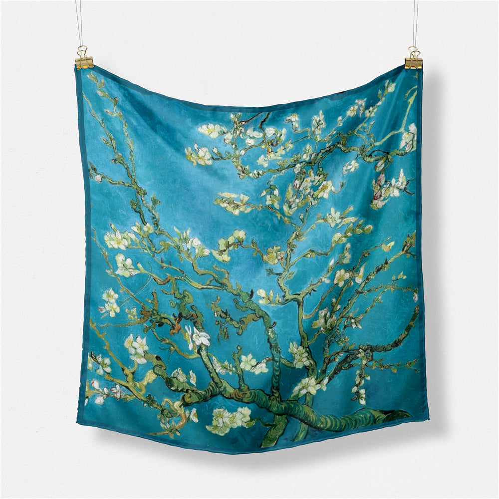 Van Gogh Sunflower Twill Silk Square Scarf