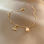 Heart Shape Copper Beaded Zircon & Pearl Geometric Bracelet - Trendy Hong Kong Style