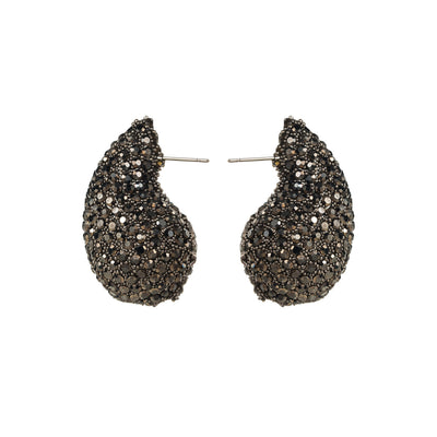 Pair of Geometric Rhinestone Teardrop Stud Earrings