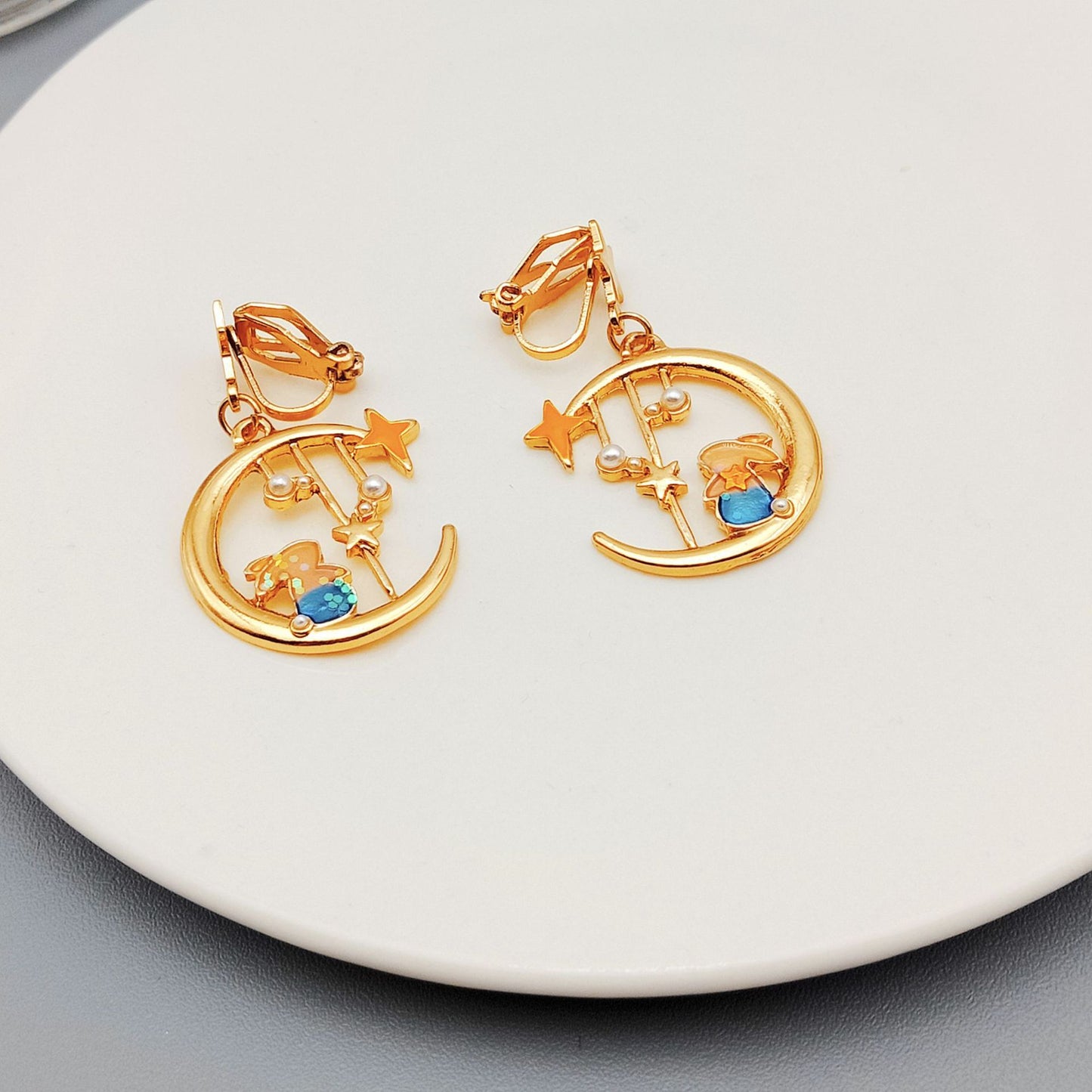 Fashion Cartoon Alloy Enamel Stoving Varnish Drop Earrings