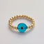 Artistic Evil Eye 18K Gold Plated Beaded Glass Ring