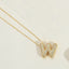 14K Gold Plated Zircon Letter Pendant Necklace - Vintage Style Initial Choker