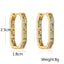 1 Pair Minimalist Geometric 18k Gold Plated Copper Zircon Earrings