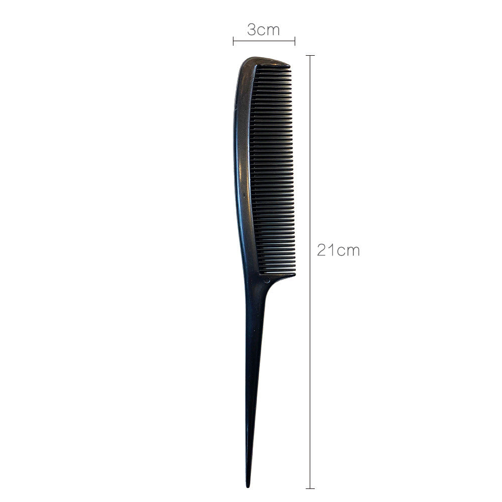 Basic Solid Color Black Plastic Hair Comb with Pointed Tail