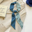 Women's Floral Satin Silk Scarf and Hair Tie Ribbon