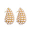 1 Pair Vintage Style C Shape 18k Gold Plated Copper Pearl Ear Studs