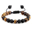 Casual Volcanic Rock Tiger Eye Beaded Bracelet with Adjustable Design