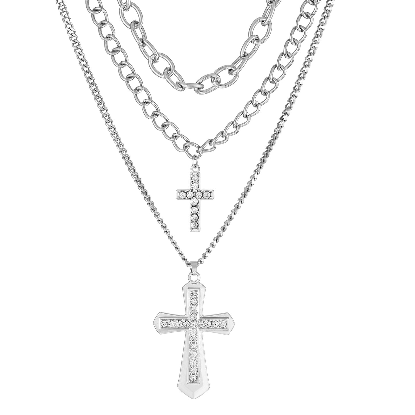 Gothic Punk Cross Alloy Women's Layered Necklaces Necklace