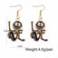 1 Pair Halloween Pumpkin Ghost Alloy Drop Earrings with Star Bow Knot Design