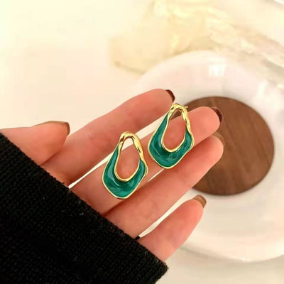 Vintage Style Geometric Enamel Alloy Earrings