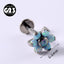 Flower Opal Zircon Ear Cartilage & Lip Studs in Stainless Steel and Titanium