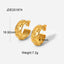 New Stainless Steel Earrings Fashion 18K Gold Diamond C-shaped Earrings