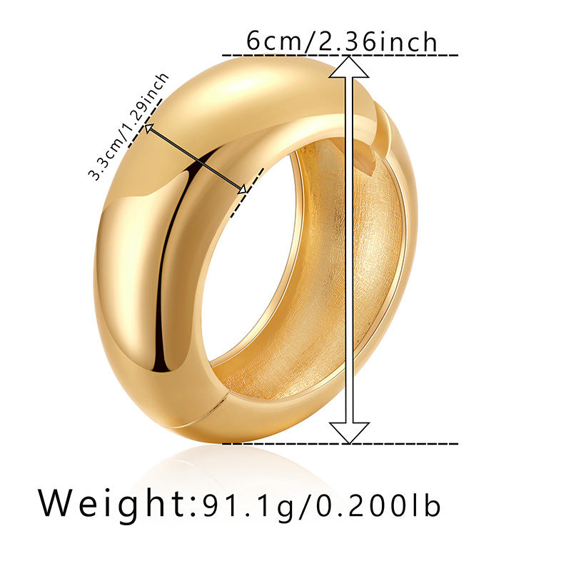 Elegant Minimalist Alloy Bangle Bracelet for Women