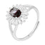 European American S925 Silver Micro-inlaid Tourmaline Ring Jewelry