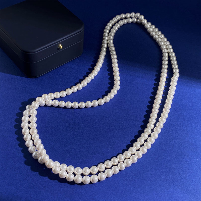 Elegant Lady Classic Style Faux Pearl Long Necklace