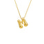 304 Stainless Steel Gold Plated Bubble Letter Necklace