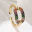 Fashion Geometric Adjustable Zircon Copper Ring