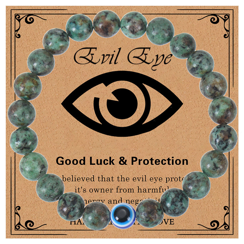 Natural Stone Evil Eye Beaded Unisex Bracelet