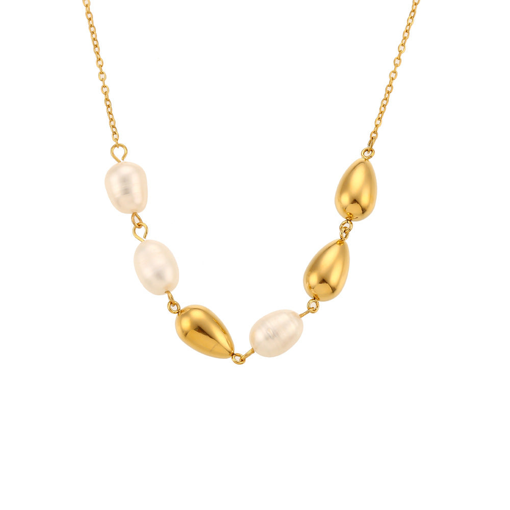 Basic Simple Style Classic Style Geometric Stainless Steel 18K Gold Plated Necklace