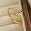 Simple Geometric Zircon Infinity Heart 18K Gold Plated Open Ring