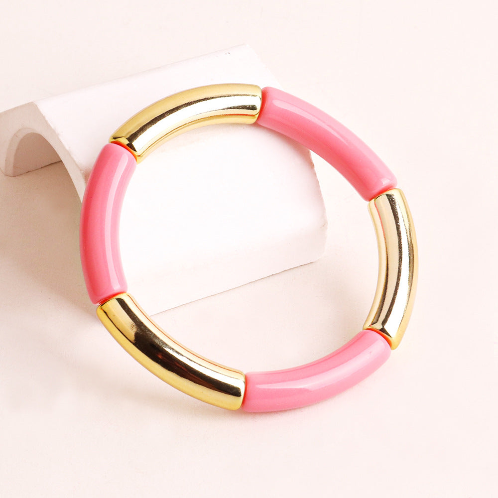 Fashion Acrylic Women's Bangle Bracelet - Multicolor Elastic Design