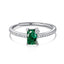 Elegant Multicolor Zircon Adjustable Sterling Silver Open Ring