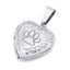 Stainless Steel Heart Locket Pendant Necklace with Paw Print Design