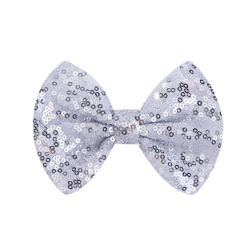 Cute Sequin Bow Knot Pleated Hair Clip for Girls