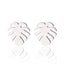 Women's Palm Tree & Leaf Stainless Steel Earrings - Minimalist Studs