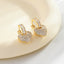 Elegant Heart-Shaped Gold Plated Zircon Copper Earrings