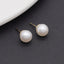 Stainless Steel Fashion Simple Pearl Stud Gold Earrings