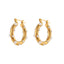 Geometric Pearl Zircon 18K Gold Plated Stainless Steel Hoop Earrings