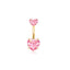 1 Piece Heart & Butterfly Zircon Inlay Stainless Steel Belly Ring Set