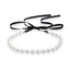 Elegant Geometric Baroque Pearl Choker Necklace with Black Ribbon Bow