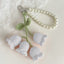 Cute Flower Yarn Pearl Chain Keychain for Women